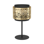 LAMPADA DA TAVOLO SANDBACH 1 X E27 STRUTTURA ACCIAIO NERO E OTTONE Ø240 H450