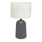 LAMPADA DA TAVOLO CAPALBIO E27 CERAMICA GRIGIO DIFFUSORE TESSUTO LINO Ø230 H410