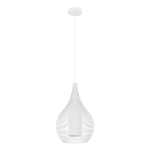 SOSPENSIONE RAZONI 1 1 X E27 STRUTTURA ACCIAIO BIANCO DIFFUSORE VETRO BIANCO Ø325 H1100