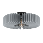 PLAFONIERA PALOMBAIA 1 X E27 STRUTTURA ACCIAIO NERO LEGNO GRIGIO Ø500 H175