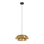 SOSPENSIONE CENCIARA 1 X E27 DIFFUSORE ACCIAIO OTTONE SPAZZOLATO, ORO Ø400 H1100