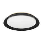 PLAFONIERA PENJAMO 1 LED 20W 3000K 2400Lm STRUTTURA ACCIAIO NERO E LEGNO Ø465 H65