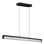 SOSPENSIONE CARDITO 1 LED 36W 6 X 6W 2700-5000K 3420Lm STRUTTURA ALLUMINIO NERO DIFFUSORE VETRO EFFETTO CRISTALLO L1000 x 80 H1100