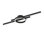 PLAFONIERA AMANDOLO LED 23,5W 2700-6500K 2850Lm ALLUMINIO NERO CAMBIO COLORE CON TELECOMANDO L775 x 200 H75