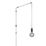 SOSPENSIONE PINETINA 1 X E27 ACCIAIO NERO L45 x 400 H1280