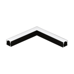 ANGOLO PER PROFILO PER STRISCE LED SOVRAPPOSTO SURFACE PROFILE 2 ALLUMINIO NERO 11CM 17 X 16 MM CON COPERTURA E CLIP