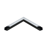 ANGOLO PROFILO PER STRISCE LED SOVRAPPOSTO SURFACE PROFILE 3 ALLUMINIO NERO 11CM 17 X 20 MM CON COPERTURA ARROTONDATA E CLIP