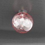 FINE SERIE - MOON PLAFONIERA D.30 CM. 1 LUCE VETRO ROSSO