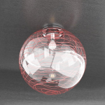 FINE SERIE - MOON PLAFONIERA D.40 CM. 1 LUCE VETRO ROSSO