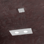 AREA LAMPADARIO A SOSPENSIONE RETTANGOLARE 2 X GX53 LASTRA METALLO GRIGIO 