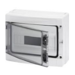 Centralino da parete con sportello fumè 4 moduli IP65 bianco 140x210x100 mm