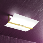 PLAFONIERA FOGLIA ORO 2 X E27 PARALUME VETRO