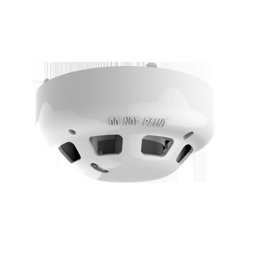 Rilevatore Hochiki fotoelettrico di fumi convenzionali con camera di fumo rimovibile di alto rendimento. Indicatori visibili 360°. Uscita indicatore remoto. IP42. Plastica ABS di colore bianco. EN54 Part 7.
