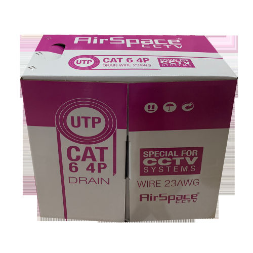 Rotolo di 305 metri di cavo UTP CAT6 23AWG rigido libero di alogeni. LSZH secondo IEC 60332-1. 