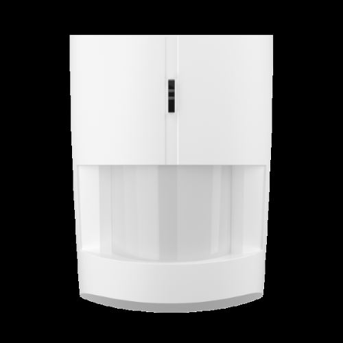 Rivelatore PIR via radio VESTA. Copertura 12 metri, 110°. 2 livelli di sensibilità. Staffa girevole opzionale. Funziona con 1 batteria al litio CR123A da 3V. Durata della batteria di 5,8 anni. EN50131 Grado 2