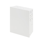 Scatola universale per pannelli di controllo. Incorpora un trasformatore. Potenza in uscita 2,2A a 16V CC, 2A a 18V CC. Accetta una batteria da 7Ah o 17Ah. Tamper tamper