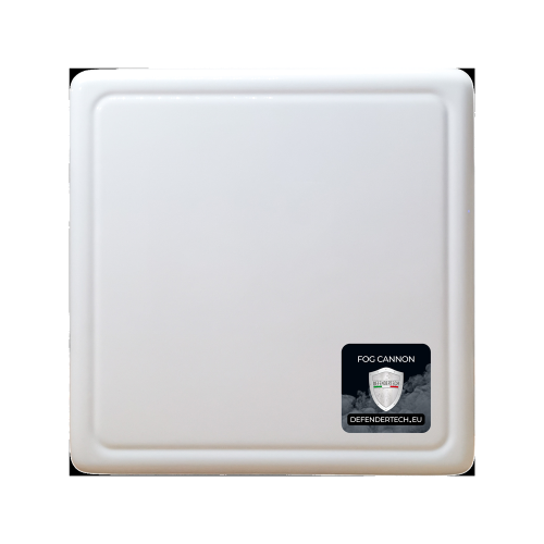 Cannone nebbiogeno Defendertech. 15m2 - 100 m3 in 15 secondi. 10 colpi da 15" (150" in totale). Serbatoio ricaricabile. Pronto a sparare in massimo 8 minuti. Include i moduli di ingresso/uscita digitale VESTA-155 (DIO-52-F1).