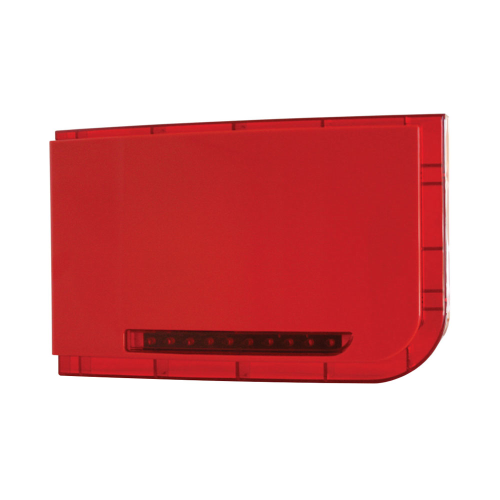 Sirena antincendio rossa con flash rosso per uso esterno. Soluzione versatile. Sirena affidabile e di alta qualità. Incorpora due piezo da 115 dB e potenti LED. 2 toni sonori. LED configurabili. Coperchio e tamper a parete. Alloggiamento in policarbonato 