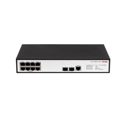 Switch H3C L2 gestibile. 8 porte Gigabit Ethernet. 2 slot SFP Gigabit. 1 porta console. Suddivisione VLAN, 802.3x. Aggregazione dei collegamenti. Snooping IGMP. Gestione web semplificata. 16K indirizzi MAC. Capacità di commutazione di 20 Gbps