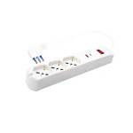 MULTIPRESA 3 USCITE UNIVERSALI PRESE SCHUKO BIPASSO INTERRUTTORE USB TIPO A + TIPO C 5V 3A 2500W CAVO 1.5MT