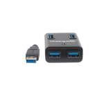 Hub USB 3.2 4 Porte con Alimentatore 5V 3A Nero