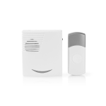 Set campanello senza fili | Alimentazione a batteria | 3 V DC | 1x CR2032 | Volume: 80 dB | Intervallo segnale: 300 m | IP44 | 36 Melodie | 1 Ricevitore | Bianco / Grigio
