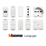 FRUTTI BTICINO LIVINGLIGHT PRESE INTERRUTTORI DEVIATORI FALSO POLO RJ43 RJ11 USB NERO