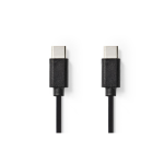 Cavo USB | USB 2.0 | USB-C™ Maschio | USB-C™ Maschio | 7.5 W | 480 Mbps | Placcato nickel | 1.00 m | Tondo | PVC | Nero | Etichetta