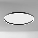 PLAFONIERA AELA P/G LED 60W + 12W 4000LM 3000K-4000K ALLUMINIO SATINATO NERO DIFFUSORE IN METACRILATO BIANCO OPACO