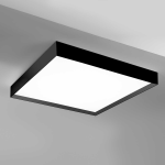 PLAFONIERA QUADRATA AOI P/G 80W 6400 LM 3000K-4000K ALLUMINIO SATINATO NERO DIFFUSORE METACRILATO BIANCO OPACO 80X80