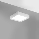 PLAFONIERA QUADRATA AOI P/S 30W 2100 LM 3000K-4000K ALLUMINIO SATINATO BIANCO DIFFUSORE METACRILATO BIANCO OPACO 40X40