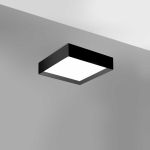 PLAFONIERA QUADRATA AOI P/S 30W 2100 LM 3000K-4000K ALLUMINIO SATINATO NERO DIFFUSORE METACRILATO BIANCO OPACO 40X40