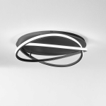 PLAFONIERA LED ATIA P/M 50W 2800LM 3000K ALLUMINIO SATINATO NERO DIFFUSORE BIANCO OPACO