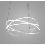 LAMPADARIO LED ATIA S/G 120W 9500LM 3000K ALLUMINIO SATINATO BIANCO DIAMETRO 1000MM ALTEZZA MAX 3000MM