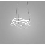 LAMPADARIO LED ATIA S/P 80W 6300LM 3000K ALLUMINIO SATINATO BIANCO DIAMETRO 650MM ALTEZZA MAX 3000MM