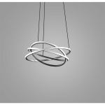 LAMPADARIO LED ATIA S/P 80W 6300LM 3000K ALLUMINIO SATINATO NERO DIAMETRO 650MM ALTEZZA MAX 3000MM