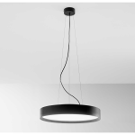 LAMPADARIO AVA S/P LED 60W + 10W 6500LM 3000K-4000K ALLUMINIO SATINATO NERO D600MM