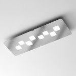 PLAFONIERA BILBAO P/G 8 X GX53 NON INCLUSE FINITURA ACCIAIO 800 X 280 MM