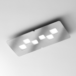 PLAFONIERA BILBAO P/M 6 X GX53 NON INCLUSE FINITURA ACCIAIO 650 X 280 MM