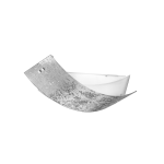 PLAFONIERA CAMILLA P/M 2 X E27 MONTATURA METALLO BIANCO DIFFUSORE VETRO FOGLIA ARGENTO 635 X 390MM