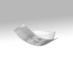 PLAFONIERA CAMILLA P/P 3 X E14 MONTATURA METALLO BIANCO DIFFUSORE VETRO FOGLIA ARGENTO 430 X 300MM