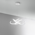 LAMPADARIO SOSPENSIONE CINZIA S LED 46W 2300 LM 3000K ALLUMINIO BIANCO SATINATO D740 MM