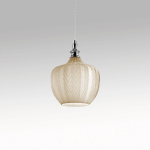 LAMPADARIO SOSPENSIONE CLEOFE S/10 1 X E27 PARALUME IN VETRO OCRA D 240 MM