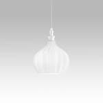 LAMPADARIO SOSPENSIONE CLEOFE S/11 1 X E27 PARALUME IN VETRO BIANCO D 230 MM