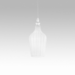 LAMPADARIO SOSPENSIONE CLEOFE S/12 1 X E27 PARALUME IN VETRO BIANCO D180 X H400 MM