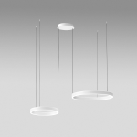 SOSPENSIONE CRISEIDE S/2D DOPPIO LED 100W (40W + 60W) 5300LM 3000K ALLUMINIO BIANCO SATINATO