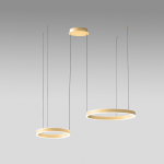 SOSPENSIONE CRISEIDE S/2D DOPPIO LED 100W (40W + 60W) 5100LM 3000K ALLUMINIO ORO SPAZZOLATO