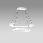 SOSPENSIONE CRISEIDE S/2G DOPPIO LED 140W (60W + 80W) 7400LM 3000K ALLUMINIO BIANCO SATINATO D800MM