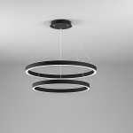 SOSPENSIONE CRISEIDE S/2G DOPPIO LED 140W (60W + 80W) 7200LM 3000K ALLUMINIO NERO SATINATO D800MM