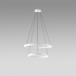 SOSPENSIONE CRISEIDE S/2P DOPPIO LED 100W (60W + 40W) 5300LM 3000K ALLUMINIO BIANCO SATINATO D600MM